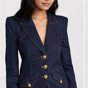 Veronica Beard Dark Blue Blazer with Gold Accents